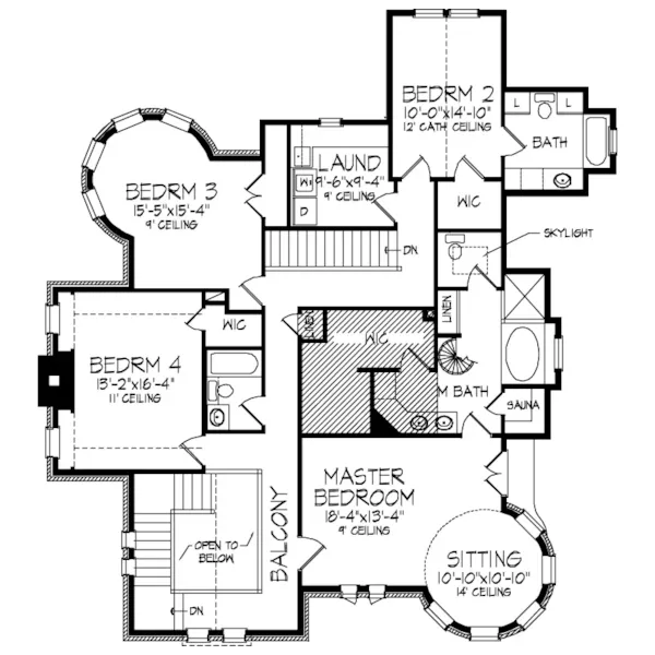 Craftsman House Plan Second Floor - Kirkland Old World Home 072D-0995 - Search House Plans and More