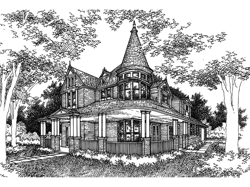 Country House Plan Front of Home - Kirkland Old World Home 072D-0995 - Search House Plans and More