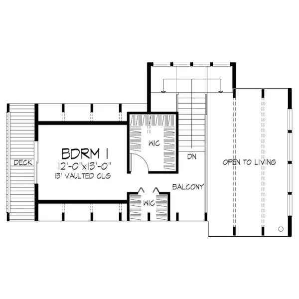 Modern House Plan Second Floor - Hazelcreek A-Frame Style Home 072D-0996 - Search House Plans and More