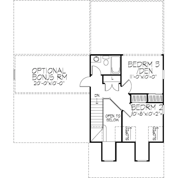 Traditional House Plan Second Floor - Butterfield Hollow Cottage Home 072D-0998 - Search House Plans and More