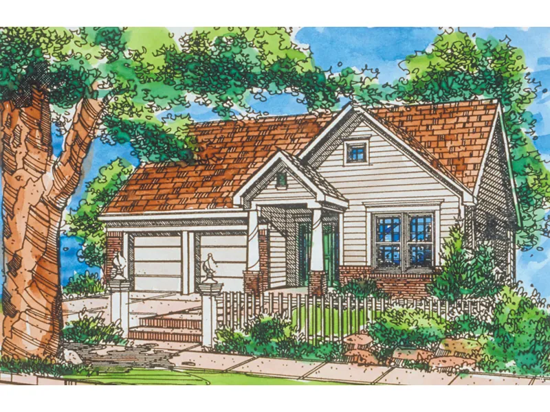Traditional House Plan Front of Home - Kellogg Ridge Narrow Lot Home 072D-1000 - Search House Plans and More