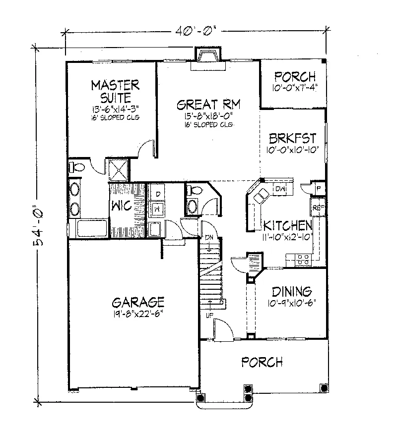 Southern House Plan First Floor - Laduemont Country Home 072D-1001 - Shop House Plans and More