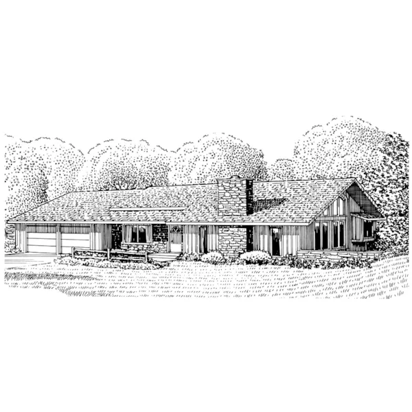 Ranch House Plan Front of Home - Jannine Rustic Ranch Home 072D-1004 - Search House Plans and More