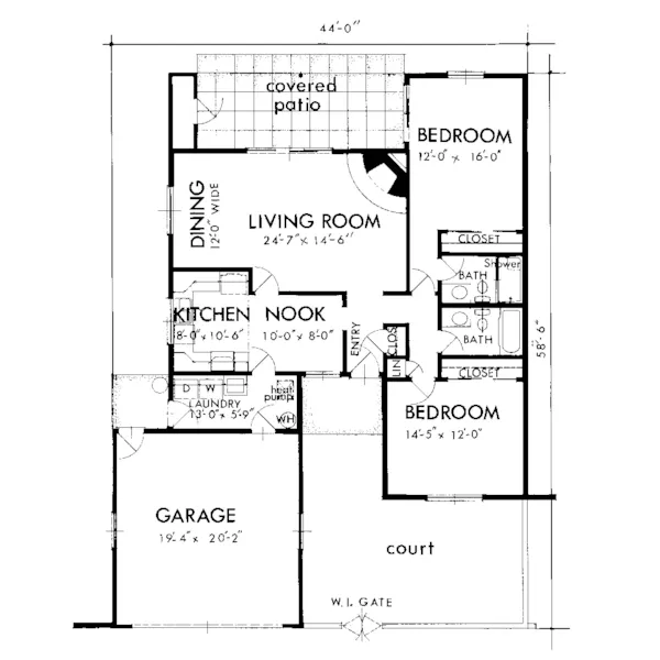 Sunbelt House Plan First Floor - Henley Canyon Spanish Home 072D-1007 - Search House Plans and More