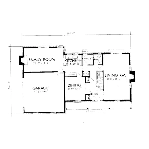 Southern House Plan First Floor - Cargill Southern Country Home 072D-1013 - Search House Plans and More