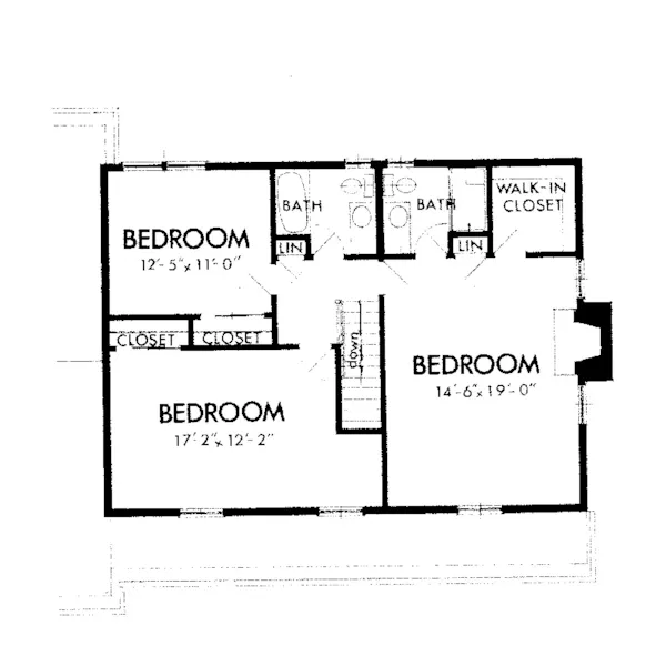 Southern House Plan Second Floor - Cargill Southern Country Home 072D-1013 - Search House Plans and More