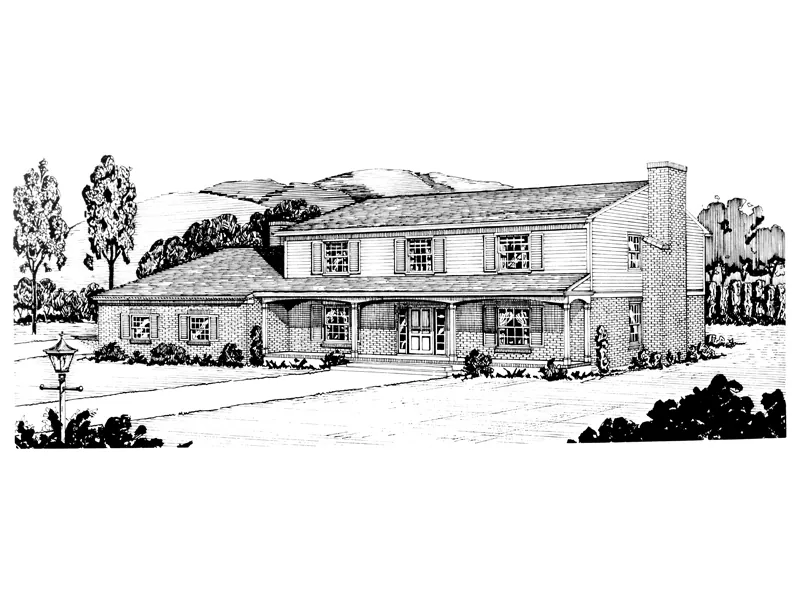 Colonial House Plan Front of Home - Cargill Southern Country Home 072D-1013 - Search House Plans and More