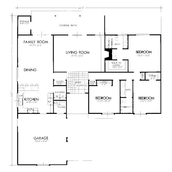 Florida House Plan First Floor - Sedwick Southwestern Ranch Home 072D-1016 - Shop House Plans and More