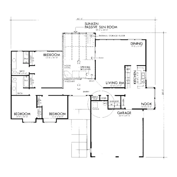 Southern House Plan First Floor - Holyoke Hill Modern Home 072D-1018 - Search House Plans and More