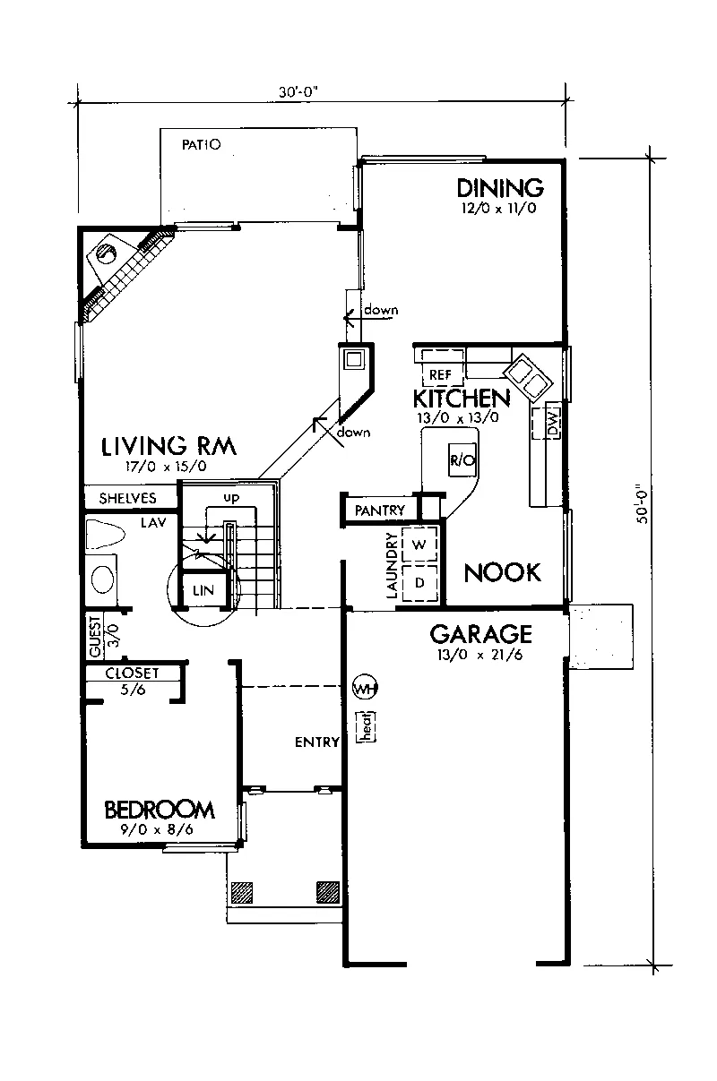 Southern House Plan First Floor - Everton Narrow Lot Home 072D-1023 - Search House Plans and More