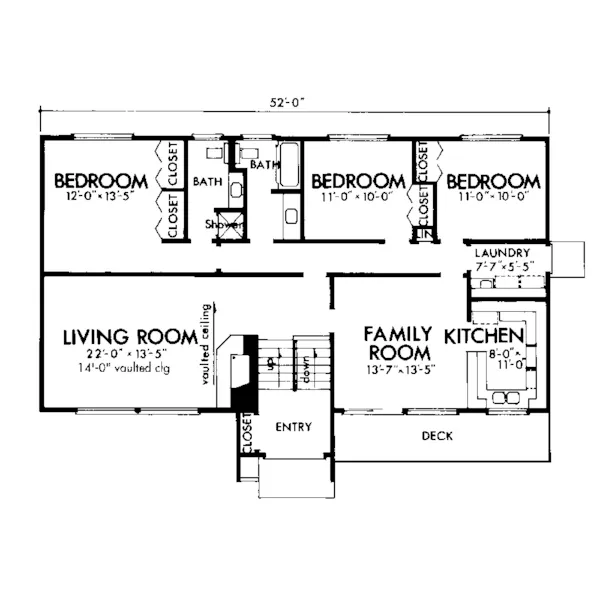 Traditional House Plan First Floor - Springport Split-Level Home 072D-1027 - Shop House Plans and More