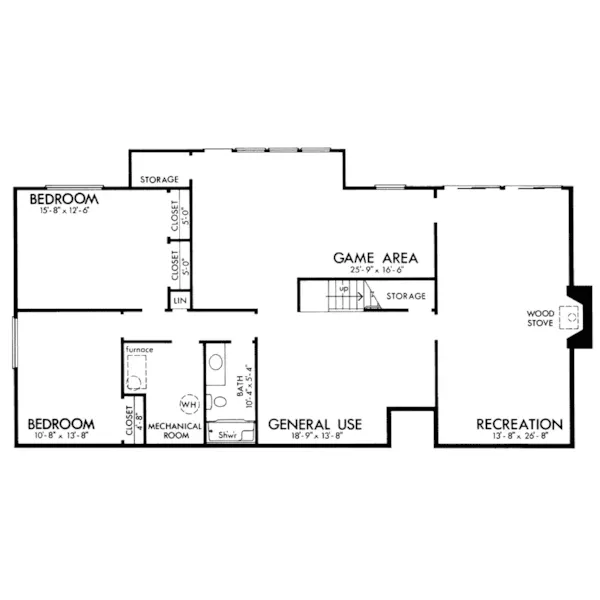 Modern House Plan Lower Level Floor - Amelia Lake Efficient Ranch Home 072D-1031 - Search House Plans and More