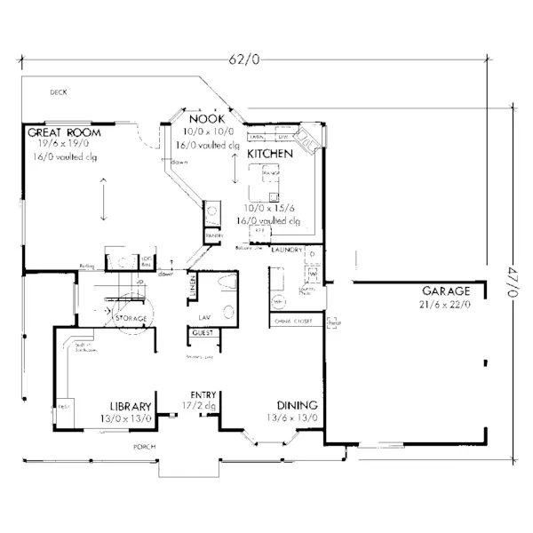 Farmhouse Plan First Floor - Deerfield Farm Country Home 072D-1034 - Search House Plans and More