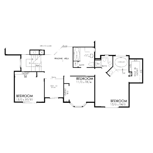 Farmhouse Plan Second Floor - Deerfield Farm Country Home 072D-1034 - Search House Plans and More