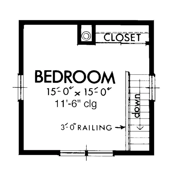 Modern House Plan Second Floor - Lone Cabin Rustic Vacation Home 072D-1035 - Shop House Plans and More