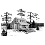 Modern House Plan Front of Home - Lone Cabin Rustic Vacation Home 072D-1035 - Shop House Plans and More