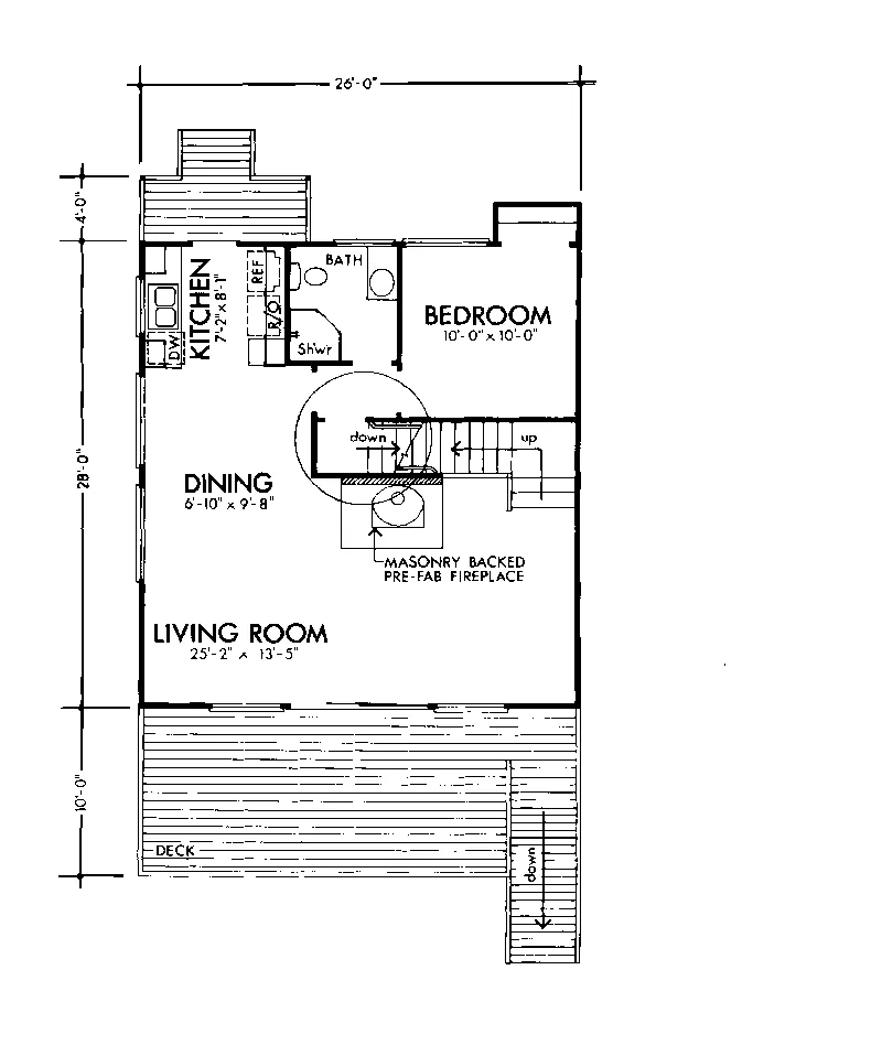 Southern House Plan First Floor - Cupola Pond Vacation Cabin Home 072D-1036 - Search House Plans and More