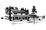 Farmhouse Plan Front of Home - Blair Ridge Country Farmhouse 072D-1037 - Search House Plans and More