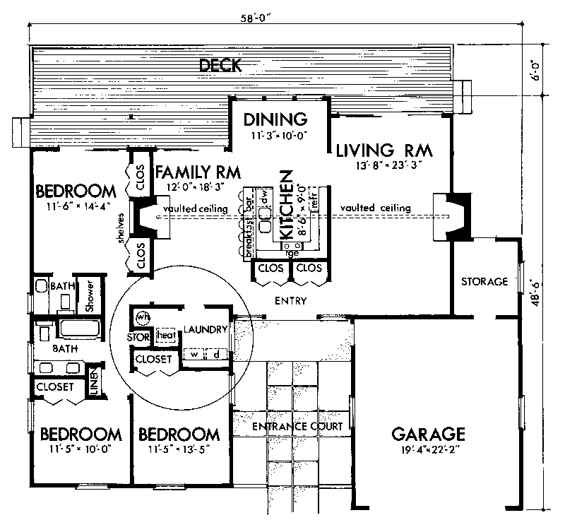 Sunbelt House Plan First Floor - Catania Florida Ranch Home 072D-1038 - Search House Plans and More