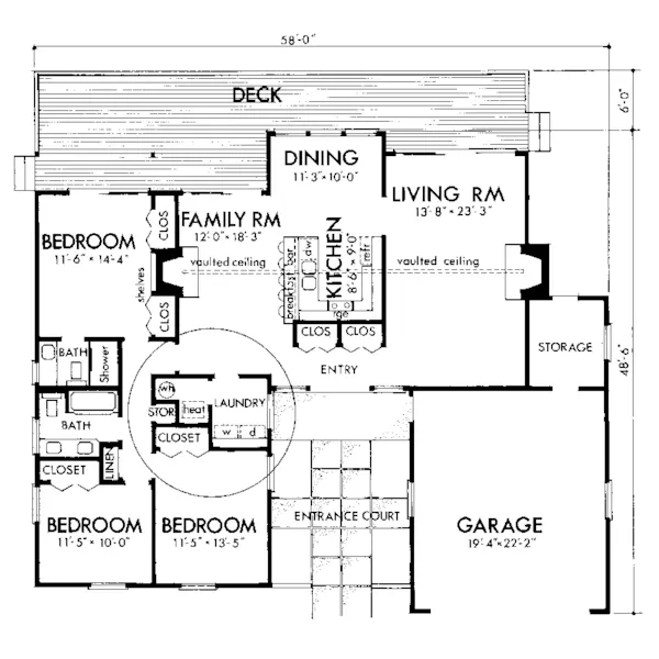 Sunbelt House Plan First Floor - Catania Florida Ranch Home 072D-1038 - Search House Plans and More