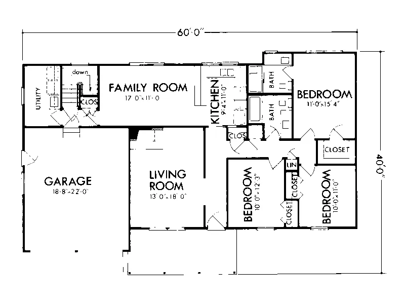 Colonial House Plan First Floor - Bliss Spring Ranch Home 072D-1040 - Search House Plans and More