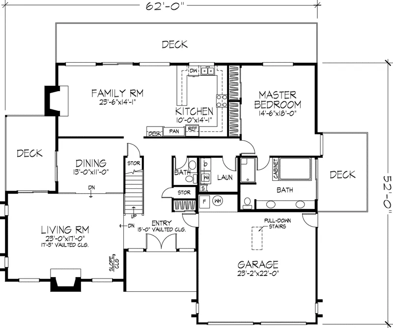 Southern House Plan First Floor - Timbertrail Contemporary Home 072D-1041 - Shop House Plans and More