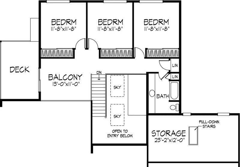 Contemporary House Plan Second Floor - Timbertrail Contemporary Home 072D-1041 - Shop House Plans and More
