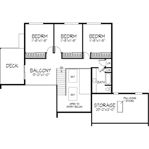 Modern House Plan Second Floor - Timbertrail Contemporary Home 072D-1041 - Shop House Plans and More