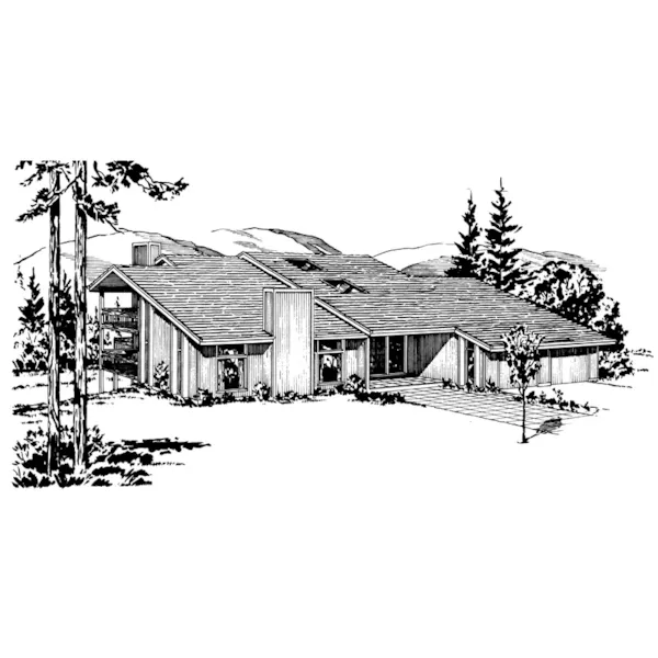 Modern House Plan Front of Home - Timbertrail Contemporary Home 072D-1041 - Shop House Plans and More