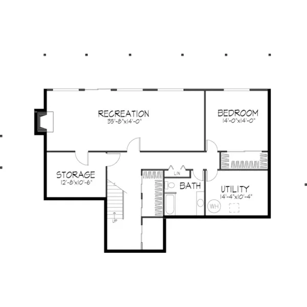 Modern House Plan Lower Level Floor - Timbertrail Contemporary Home 072D-1041 - Shop House Plans and More