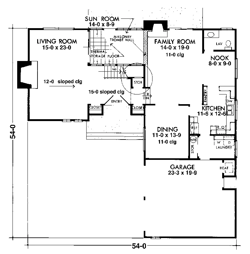 Rustic House Plan First Floor - Millhaven Contemporary Home 072D-1042 - Shop House Plans and More