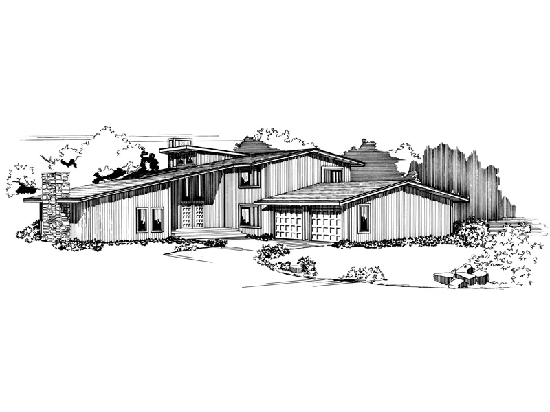 Rustic House Plan Front of Home - Millhaven Contemporary Home 072D-1042 - Shop House Plans and More
