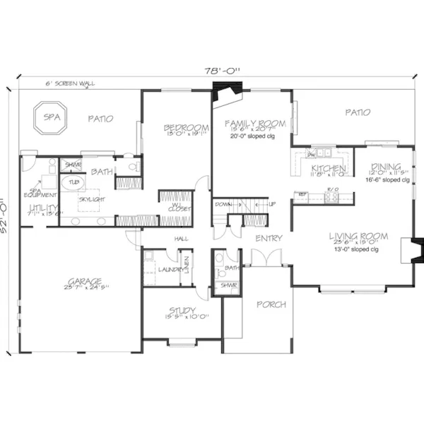 Modern House Plan First Floor - Andre Manor Luxury Home 072D-1043 - Search House Plans and More