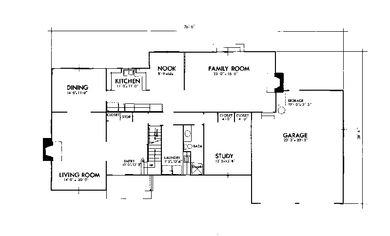 Traditional House Plan First Floor - Golden Valley Rustic Tudor Home 072D-1044 - Search House Plans and More