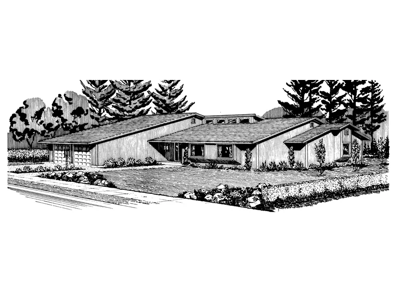 Ranch House Plan Front of Home - Pavillion Point Modern Home 072D-1046 - Shop House Plans and More