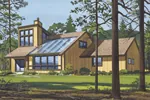 Contemporary House Plan Front of Home - Hoffman Place Ranch Home 072D-1047 - Search House Plans and More