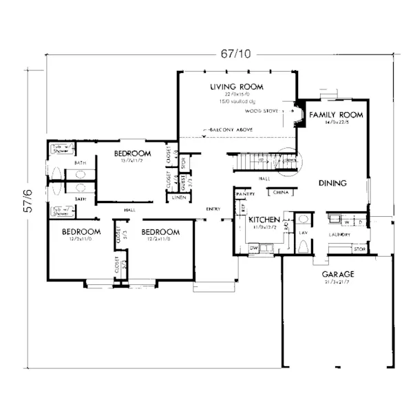 Southern House Plan First Floor - Devereaux Mill Country Home 072D-1048 - Search House Plans and More