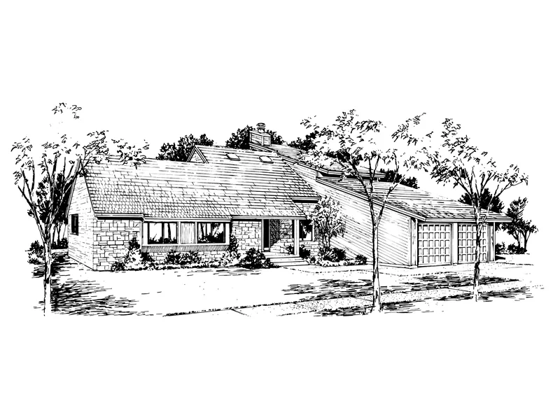 Traditional House Plan Front of Home - Devereaux Mill Country Home 072D-1048 - Search House Plans and More