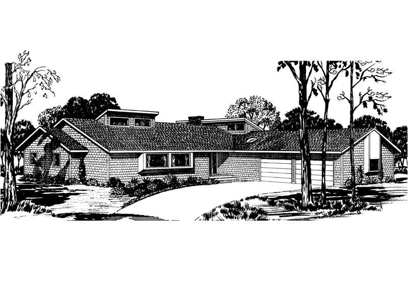 Ranch House Plan Front of Home - Cornelia Modern Home 072D-1049 - Search House Plans and More