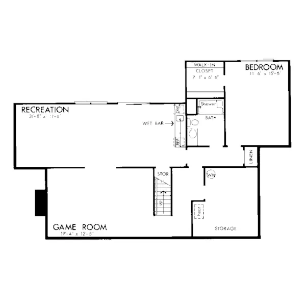 Southern House Plan Lower Level Floor - Fordham Bayou Acadian Home 072D-1053 - Search House Plans and More