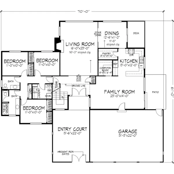 Rustic House Plan First Floor - Molfetta Southern Rustic Home 072D-1054 - Shop House Plans and More