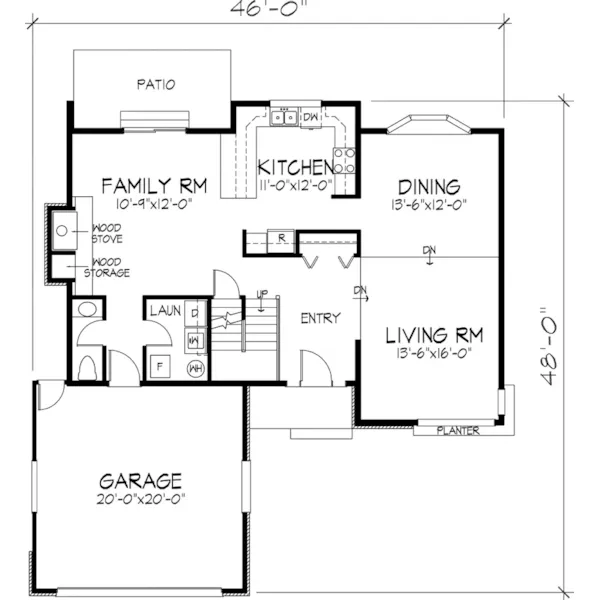 Country House Plan First Floor - Redwood Glen Traditional Home 072D-1056 - Shop House Plans and More