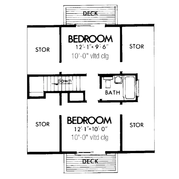 Traditional House Plan Second Floor - Shadowrock Mountain Home 072D-1060 - Shop House Plans and More