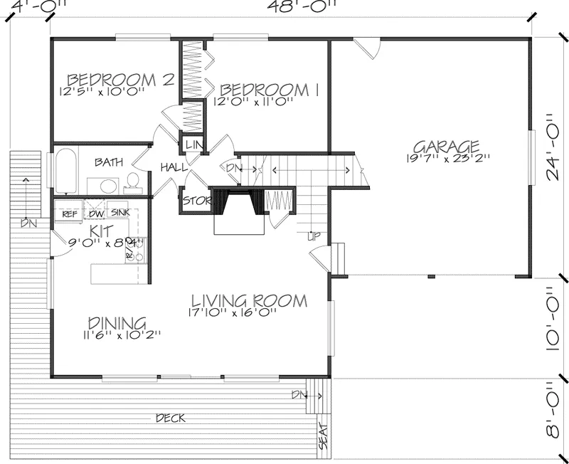 Country House Plan First Floor - Sioux Trace Chalet Home 072D-1063 - Shop House Plans and More