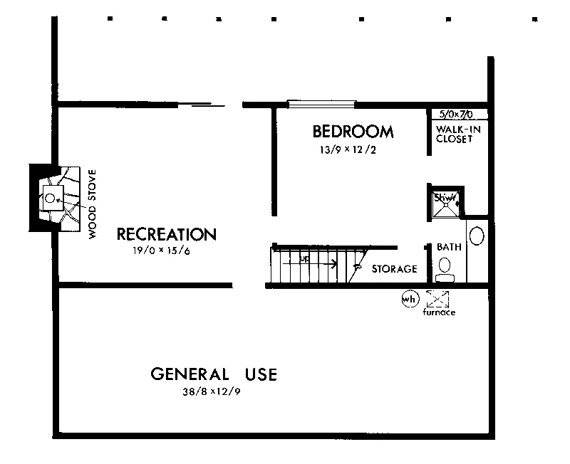 Traditional House Plan Lower Level Floor - Lakeaire Vacation Home 072D-1069 - Shop House Plans and More