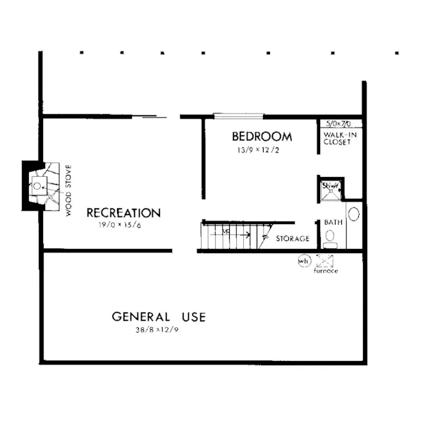 Traditional House Plan Lower Level Floor - Lakeaire Vacation Home 072D-1069 - Shop House Plans and More