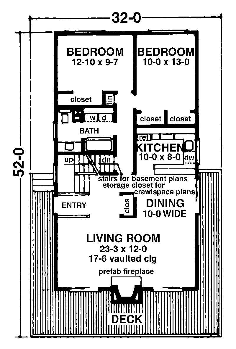 Traditional House Plan First Floor - Rothwell Heights Vacation Home 072D-1073 - Shop House Plans and More