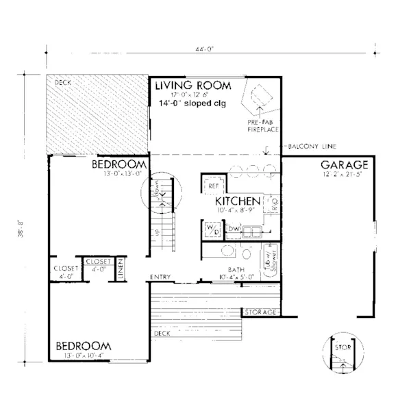 Traditional House Plan First Floor - Bissell Lake Contemporary Home 072D-1075 - Search House Plans and More