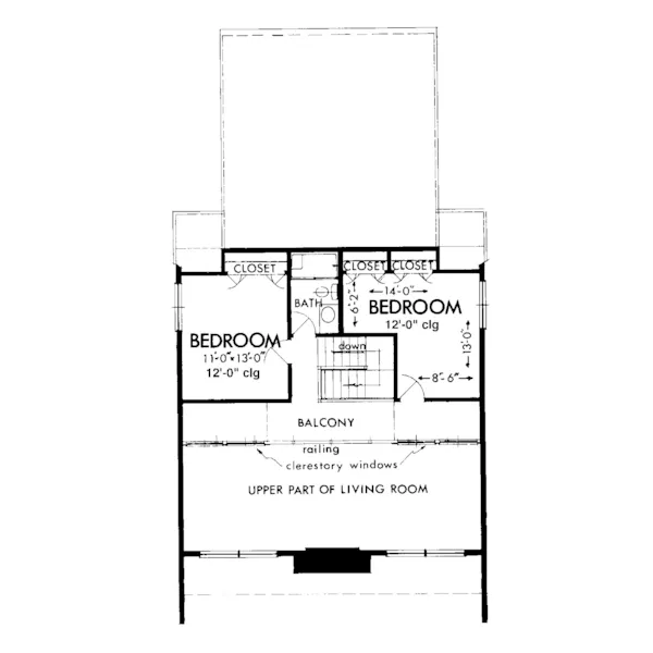 Contemporary House Plan Second Floor - Evandale Modern Home 072D-1077 - Search House Plans and More