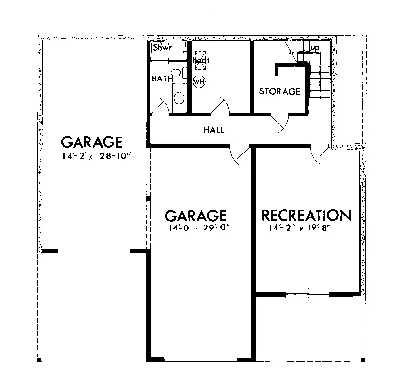 Contemporary House Plan Lower Level Floor - Fountain Grove Modern Home 072D-1079 - Search House Plans and More